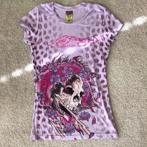 Ed Hardy Skull Print tee. Size S